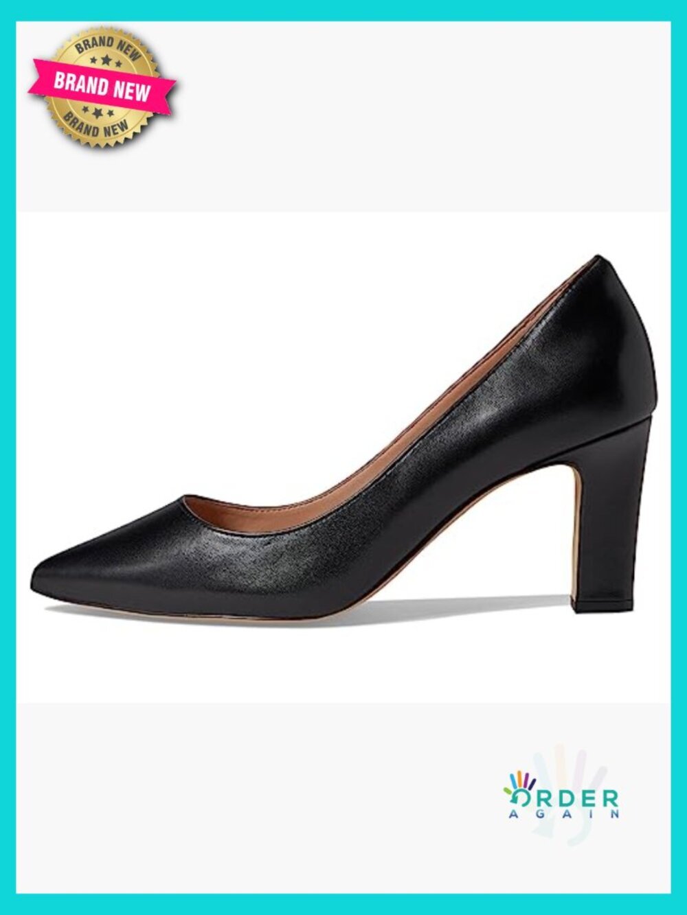 High Heel Pump Mylah 75mm Classic French Heel Pointed Toe Pull-On - Picture 5 of 6